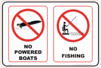 No Boats No fishing Combination sign
