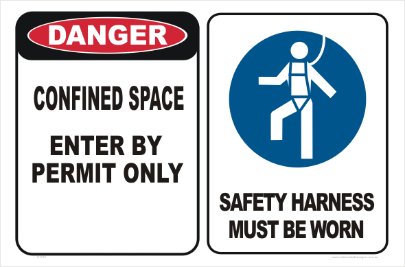 Confined space danger sign