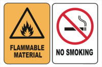 flammable material no smoking