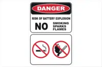 battery explostion no smoking no flames
