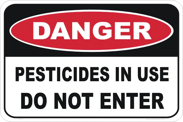 Pesticides In Use sign