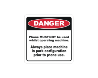 Mobile Phone use Danger sticker