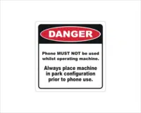 Mobile Phone use Danger sticker