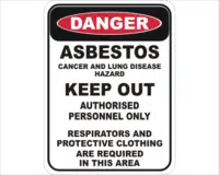 Asbestos Keep Out sign