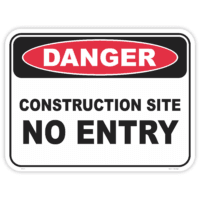 Danger construction site no entry safety sign - AS1319 compliant, National Safety Signs Australia