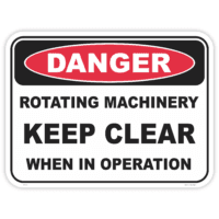 Danger rotating machinery keep clear safety sign - AS1319 compliant, National Safety Signs Australia