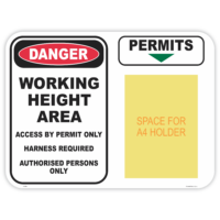 Danger working height area safety sign - AS1319 compliant, National Safety Signs Australia