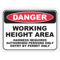 Danger working height area safety sign - AS1319 compliant, National Safety Signs Australia