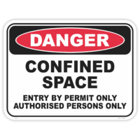 Danger confined space safety sign - AS1319 compliant, National Safety Signs Australia