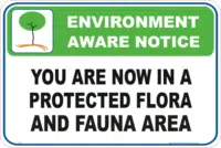 Protected Flora and Fauna Enviroment sign