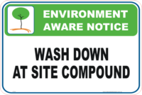 Wash down Enviroment sign
