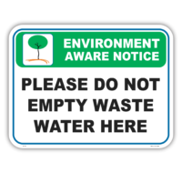 Do not empty Waste Water here       EN7016