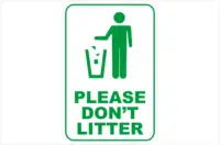 Please Don't Litter sign