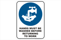 hands must be washed before returning to work