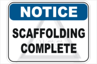 Scaffolding complete sign