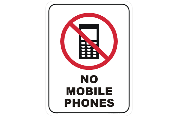No Mobile Phones sign P2217 - National Safety Signs