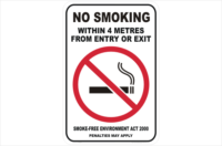 NSW No Smoking 4 metres from entry or exit