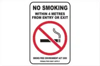 NSW No Smoking 4 metres from entry or exit