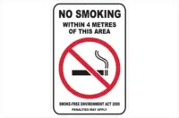 NSW no smoking within 4 metres of this area