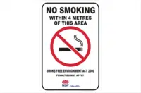 NSW no smoking within 4 metres of this area