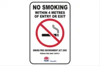 NSW No Smoking 4 metres from entry or exit