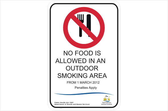  TAS No food in outdoor smoking area