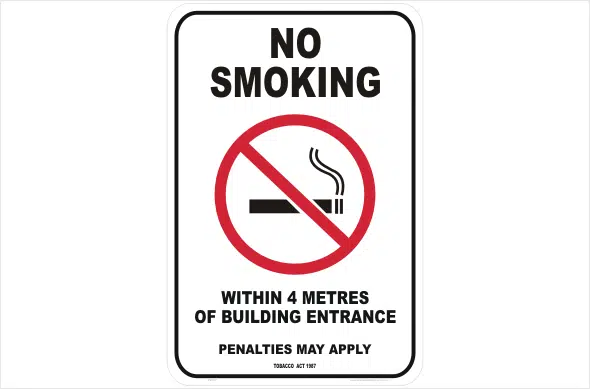 VIC No smoking within 4 metres of entrance