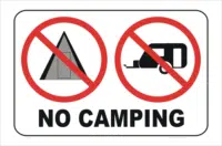 No Camping sign