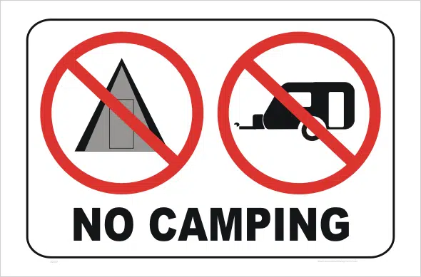 No Camping sign