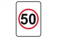 Speed Limit 50 KPH sign