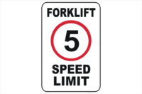 Forklift speed limit 5kph