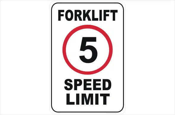 Forklift speed limit 5kph