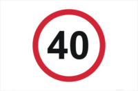 Speed Limit 40 KPH sign