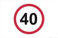 Speed Limit 40 KPH sign