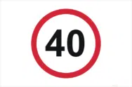 Speed Limit 40 KPH sign