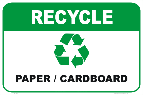 Cardboard Recycle Signs Printable