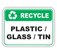 Recycle Plastic Glass Tin sign   RC2102