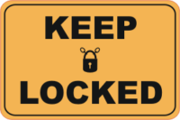 keep locked sign, lock gate