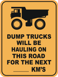 dump truck sign