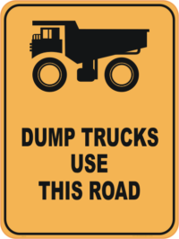 dump truck sign