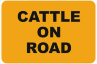 Cattle on Road sign