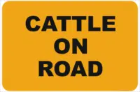 Cattle on Road sign