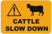 Cattle Slow Down sign - Farm Animal signs