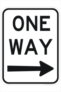 One Way sign r2-2R. R2-2