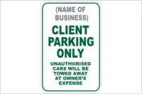 Client parking sign