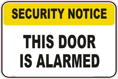 Alarmed Door Sign