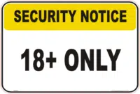 18 plus Sign