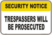 Trespassers sign