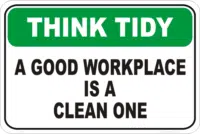 Clean Workplace sign       S2831