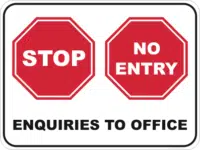 Stop no entry sign